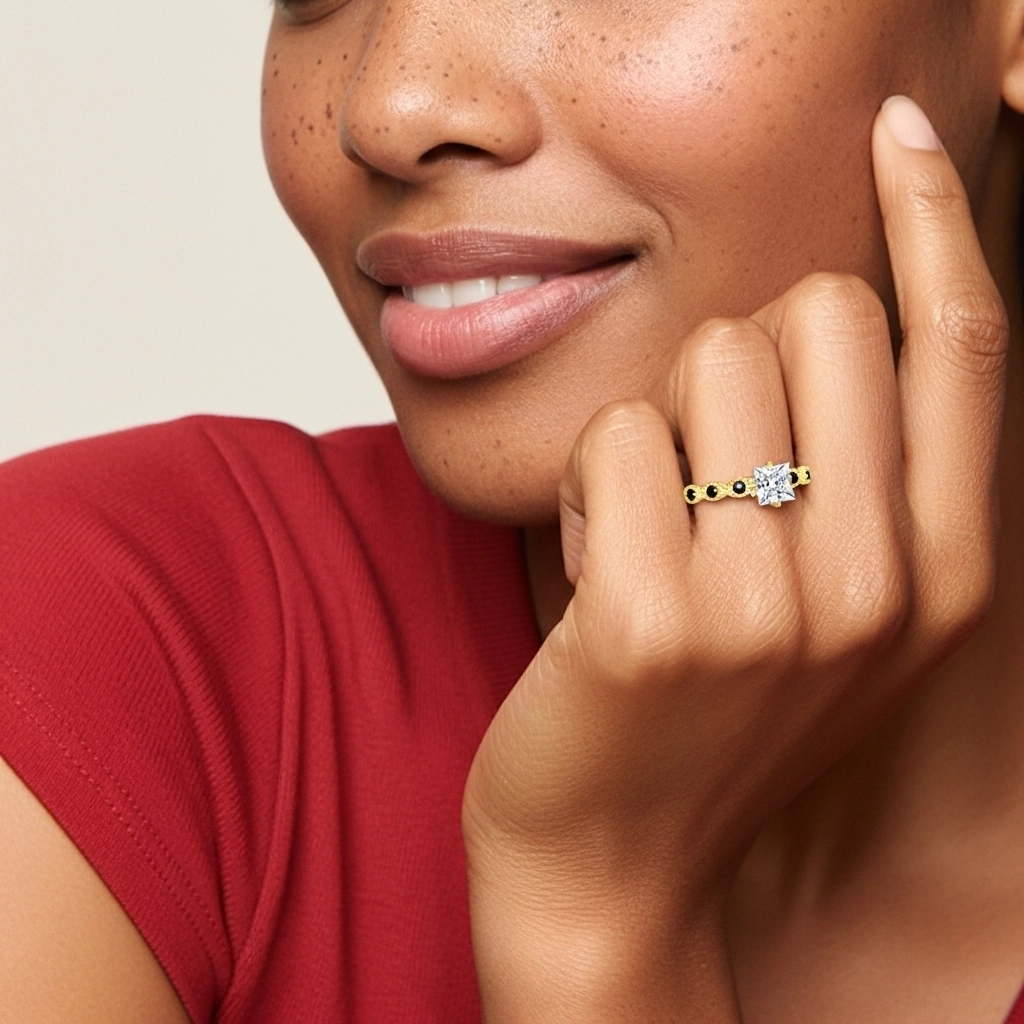 925 Sterling Silver Cubic Zirconia Engagement Ring