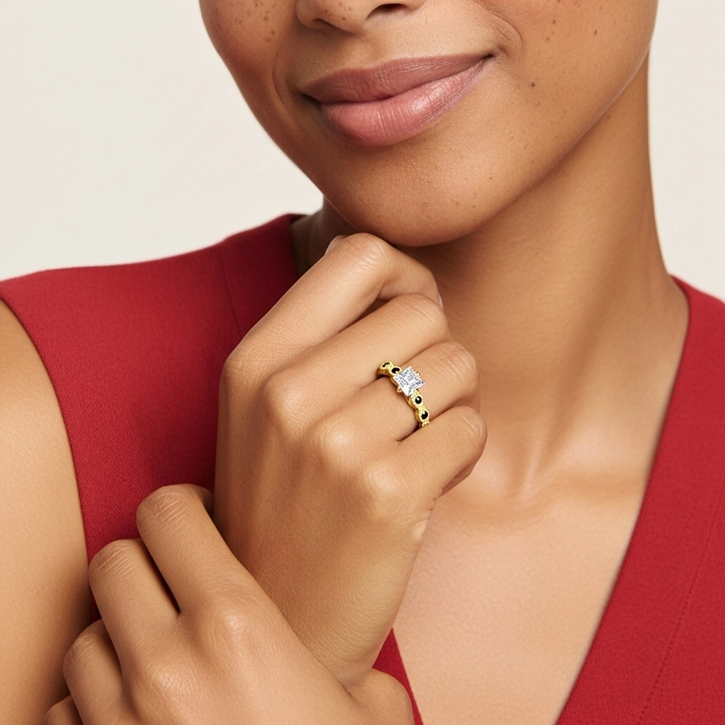 925 Sterling Silver Cubic Zirconia Engagement Ring