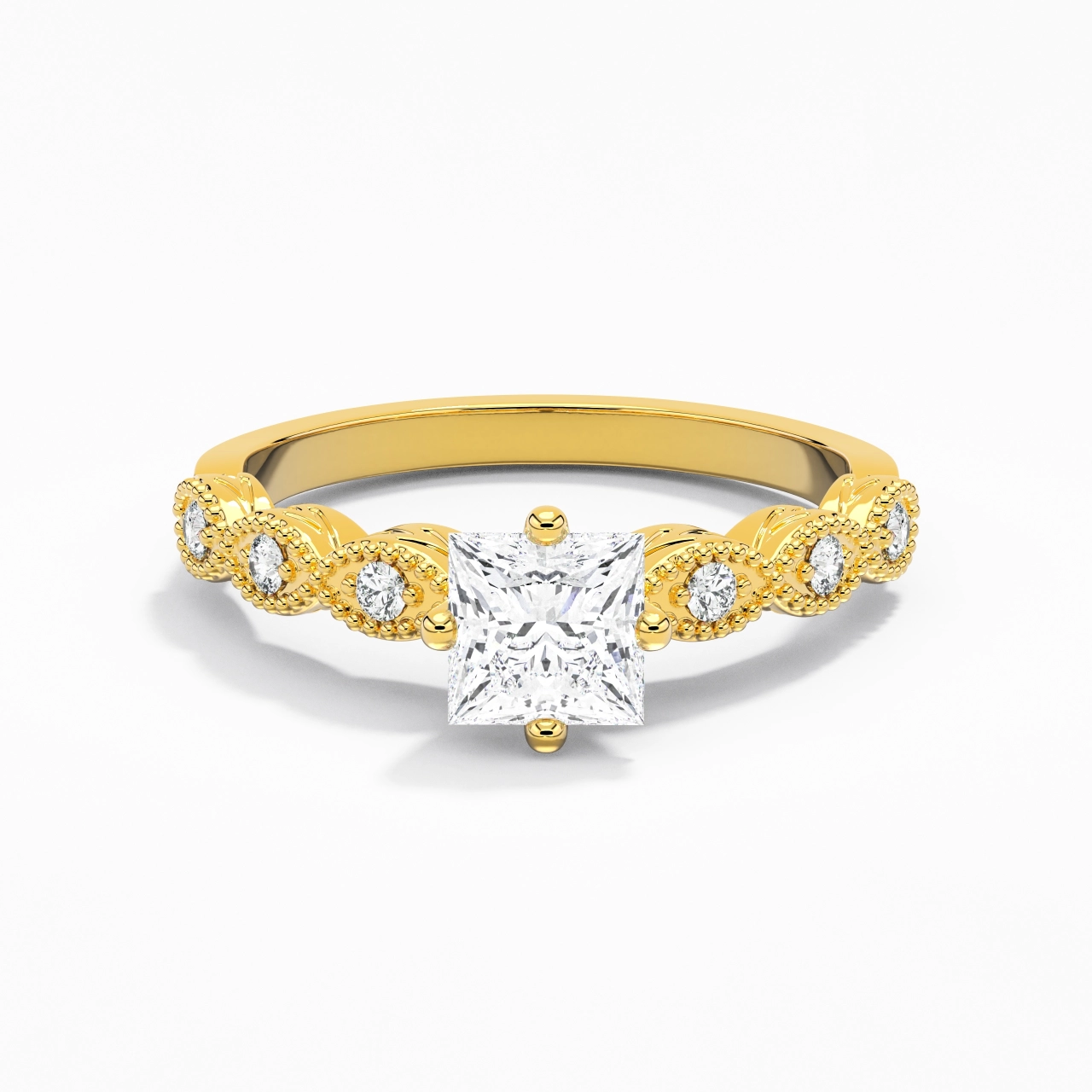 14K Gold Moissanite Engagement Ring