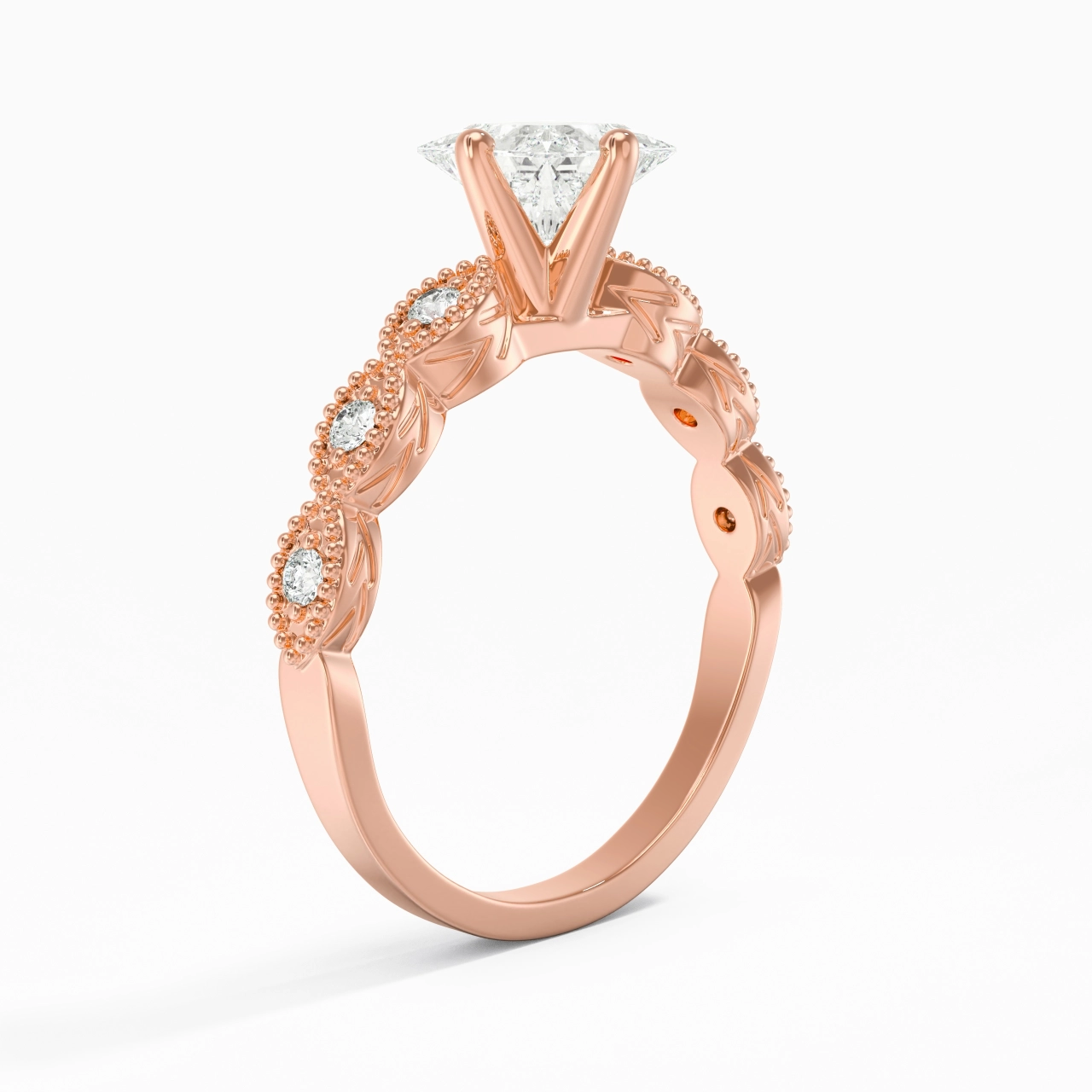 18K Rose Gold Moissanite Engagement Ring