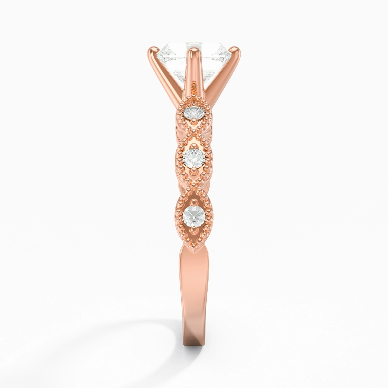 18K Rose Gold Moissanite Engagement Ring