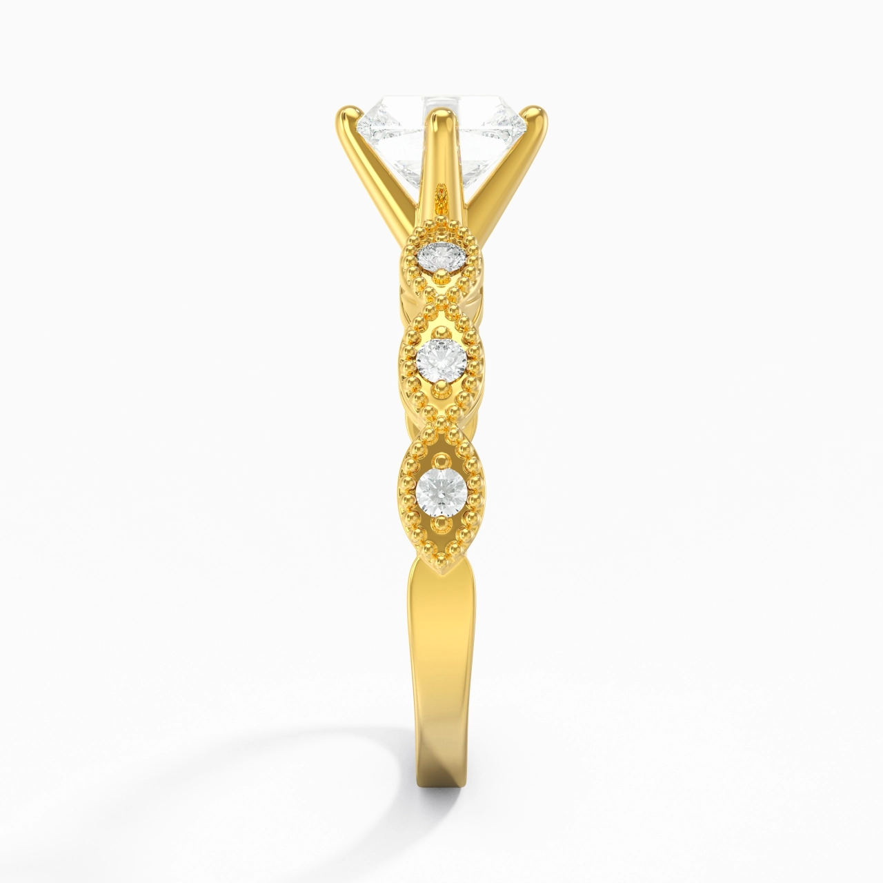 18K Gold Moissanite Engagement Ring