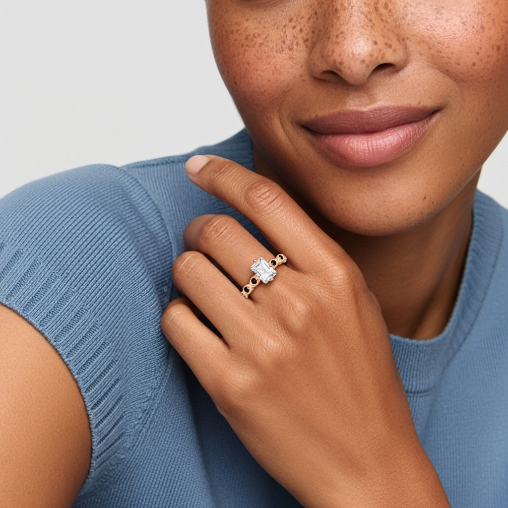 925 Sterling Silver Cubic Zirconia Engagement Ring