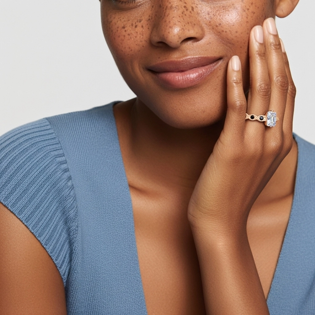 925 Sterling Silver Cubic Zirconia Engagement Ring