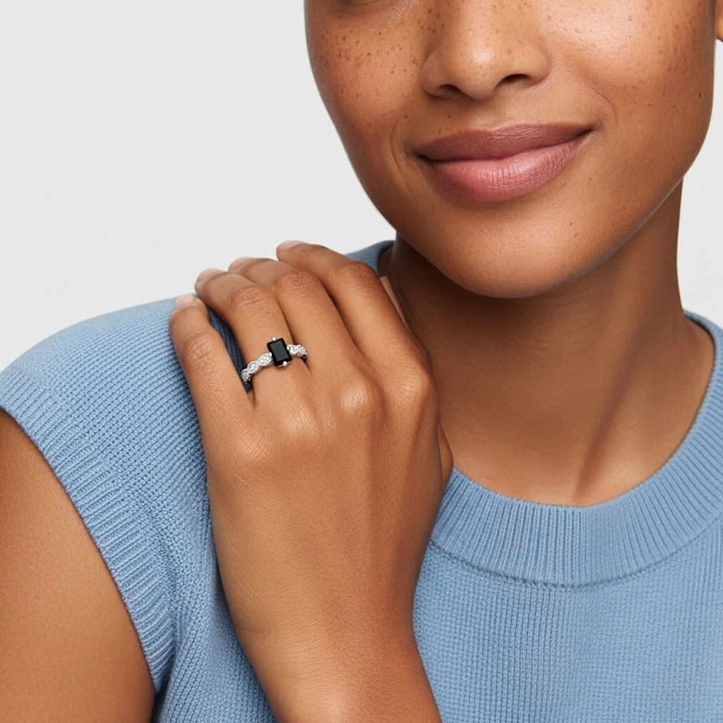 925 Sterling Silver Cubic Zirconia Engagement Ring