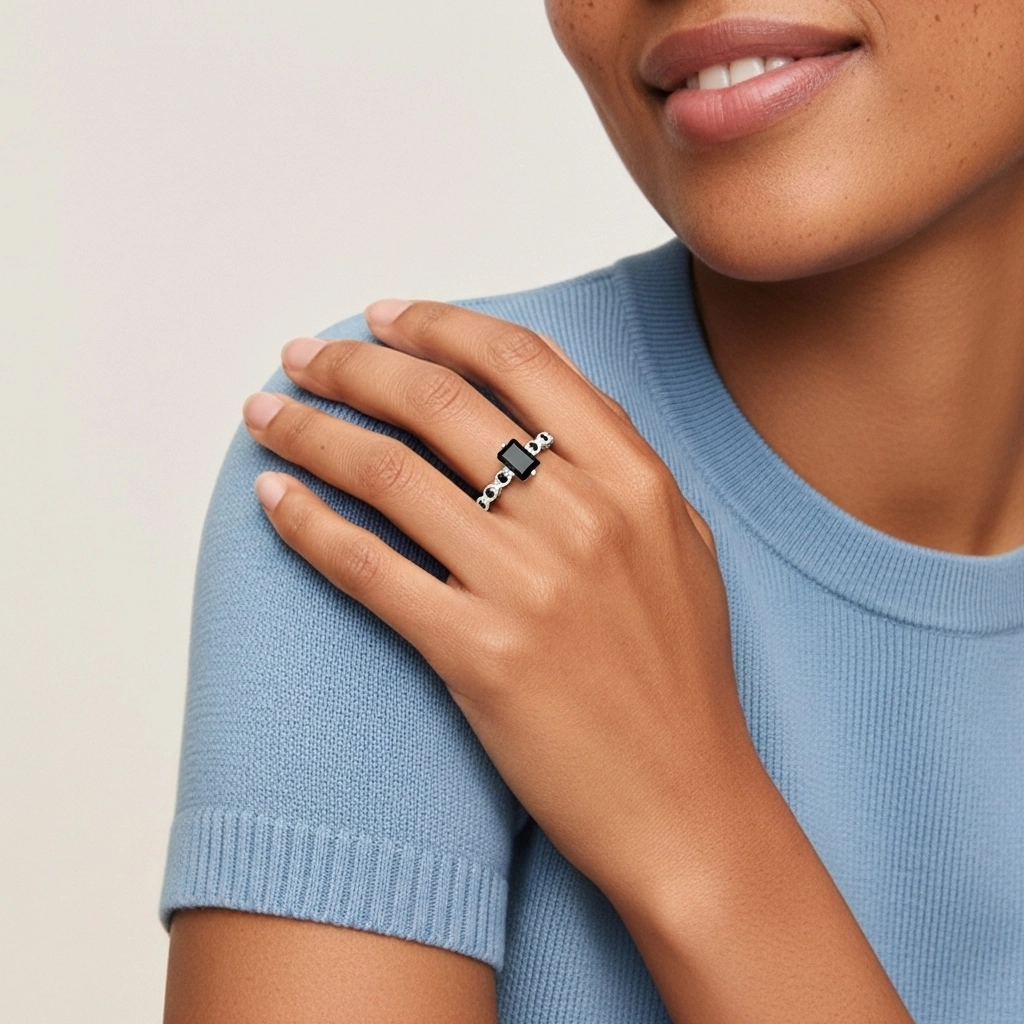 925 Sterling Silver Cubic Zirconia Engagement Ring