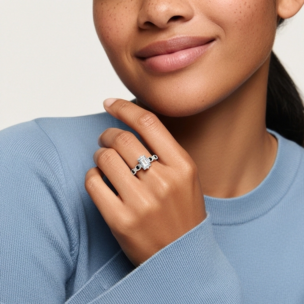 925 Sterling Silver Cubic Zirconia Engagement Ring