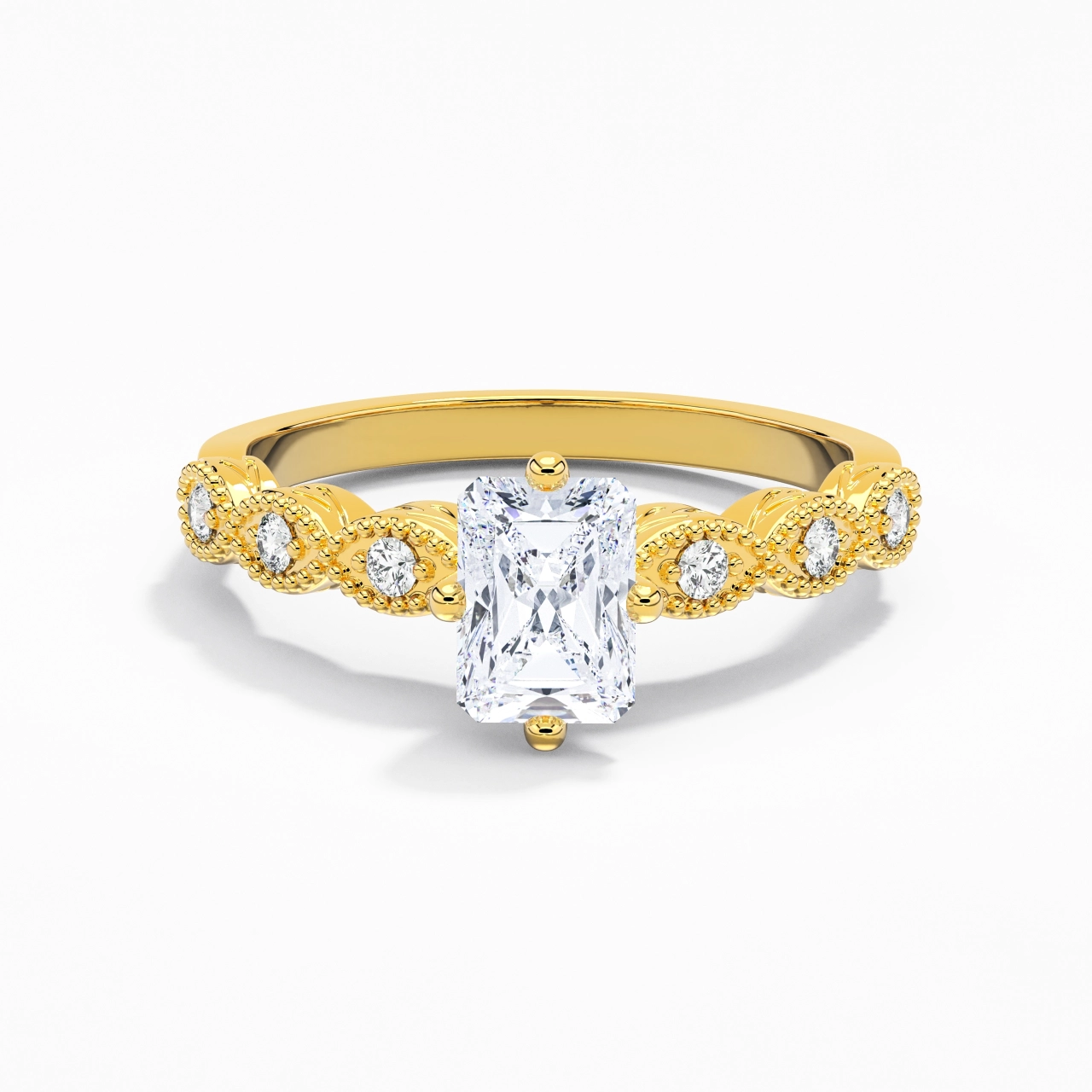 925 Sterling Silver Moissanite Engagement Ring