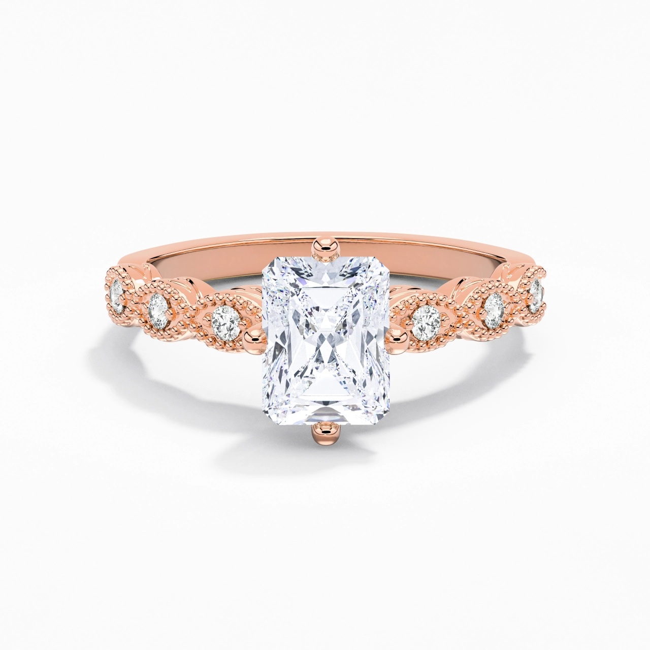 18K Rose Gold Moissanite Engagement Ring