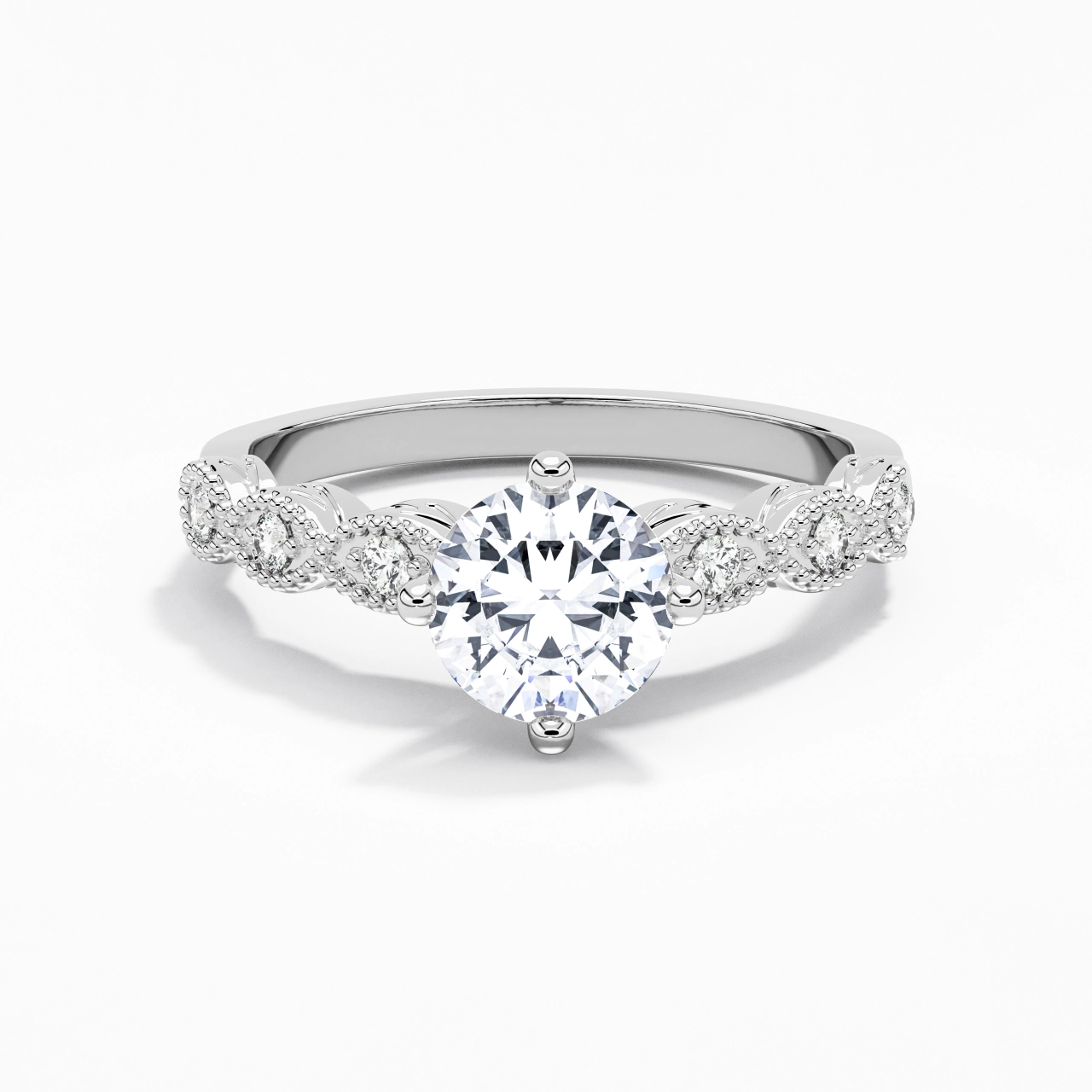 925 Sterling Silver Moissanite Engagement Ring