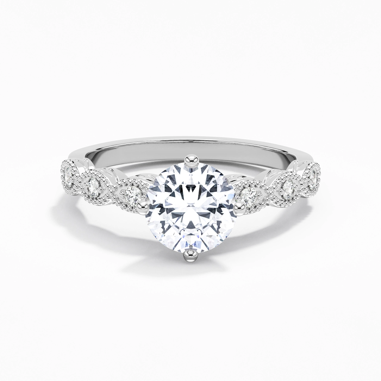 925 Sterling Silver Moissanite Engagement Ring