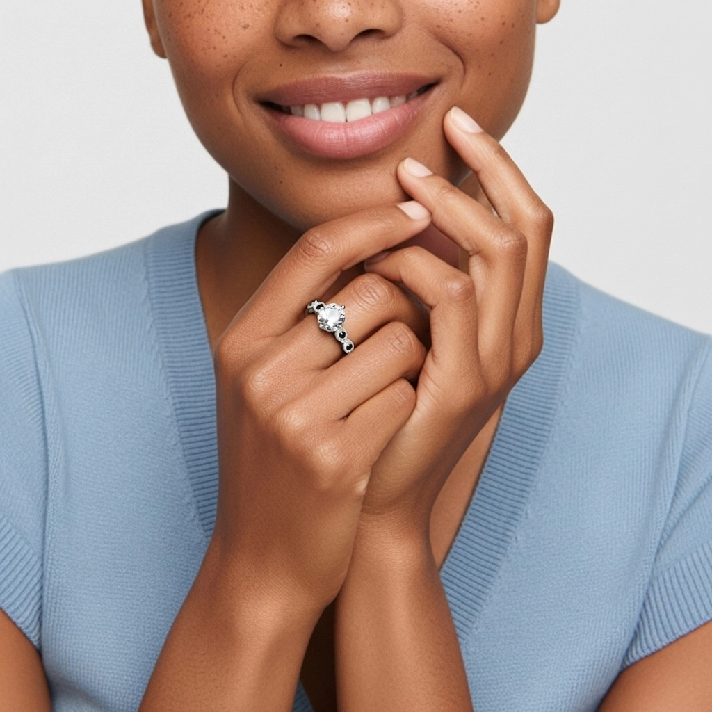 925 Sterling Silver Cubic Zirconia Engagement Ring