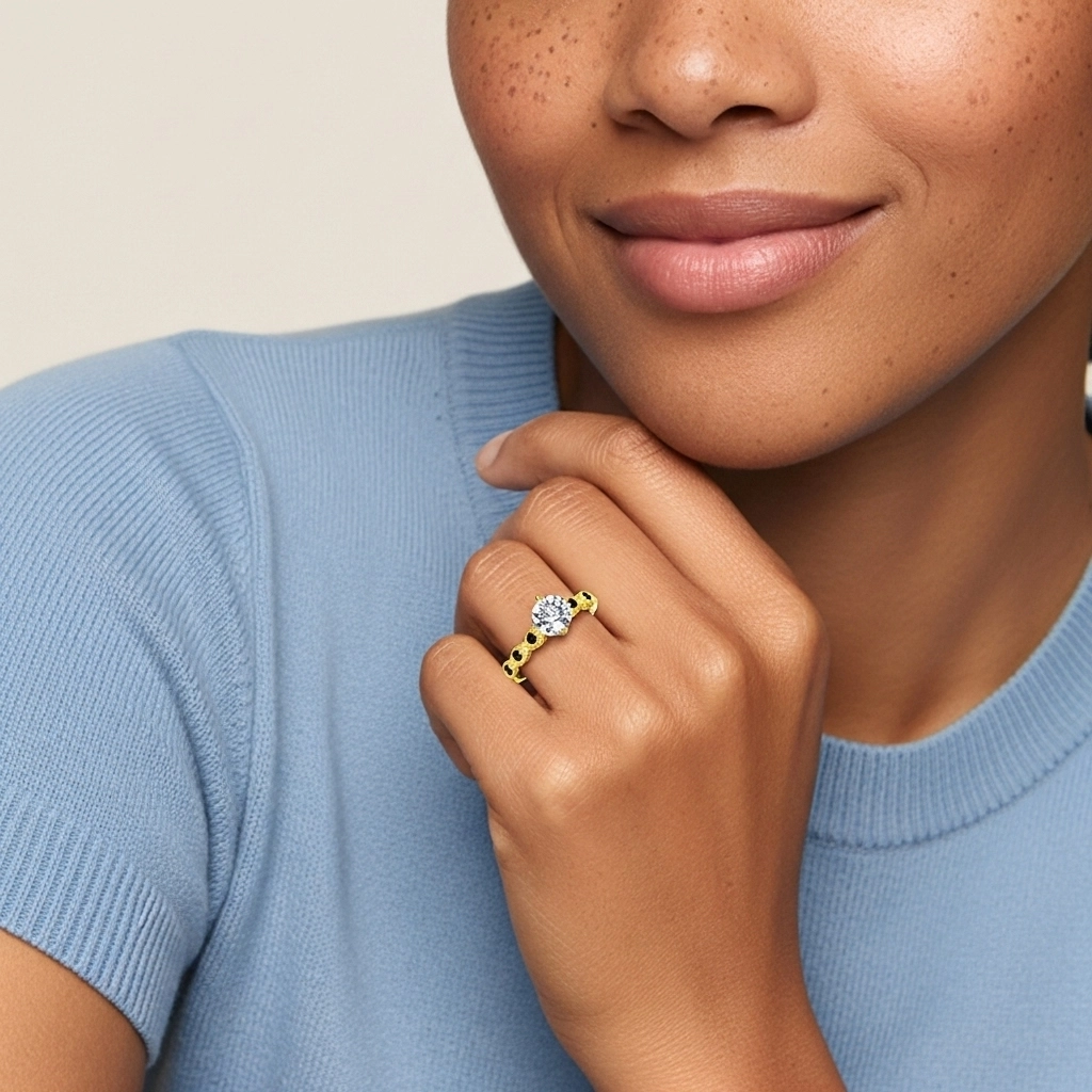 925 Sterling Silver Cubic Zirconia Engagement Ring