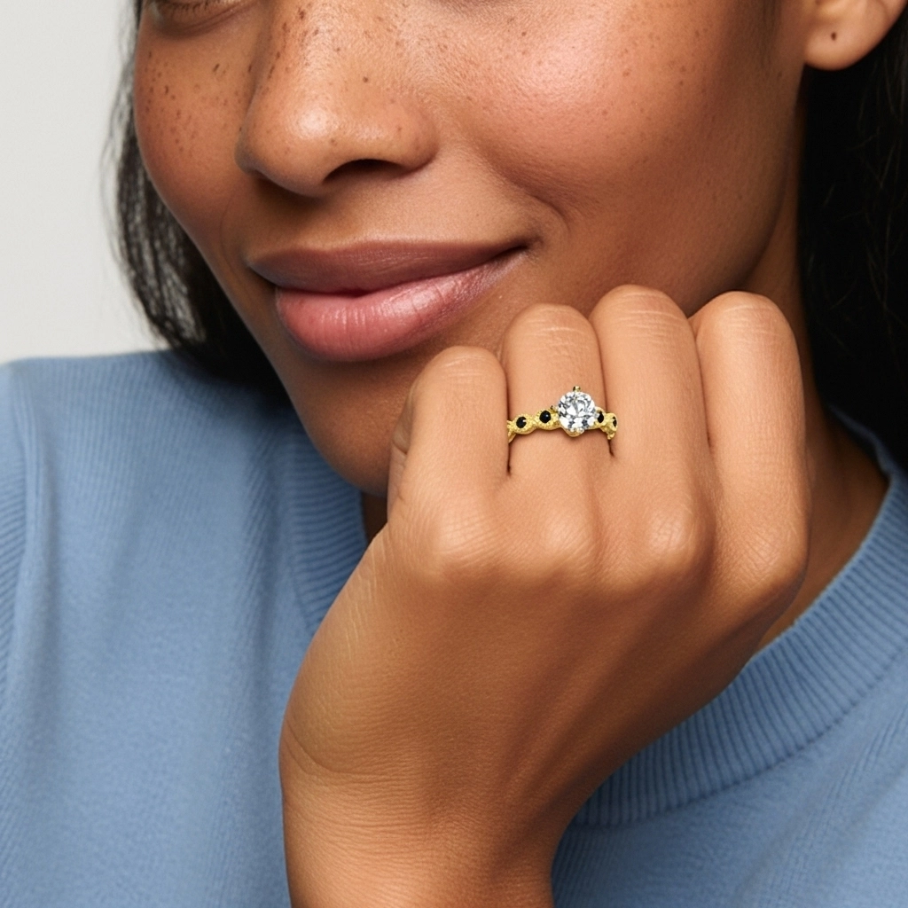 925 Sterling Silver Cubic Zirconia Engagement Ring