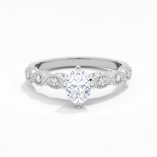 925 Sterling Silver Moissanite Engagement Ring