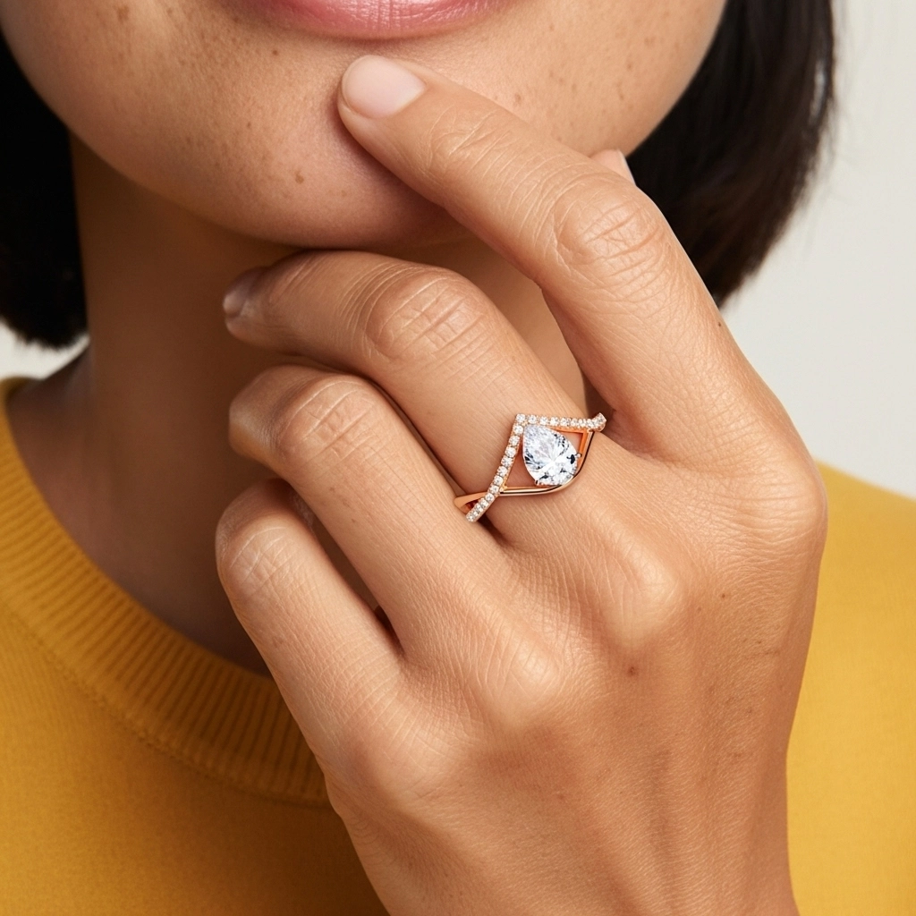 Griffe Bague de fiançailles 1.20ct Zircon cubique