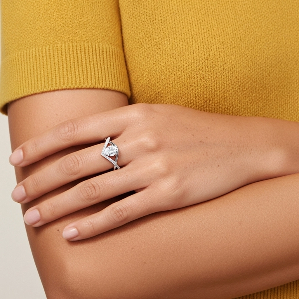 Prong Engagement Ring 1.20ct Cubic Zirconia