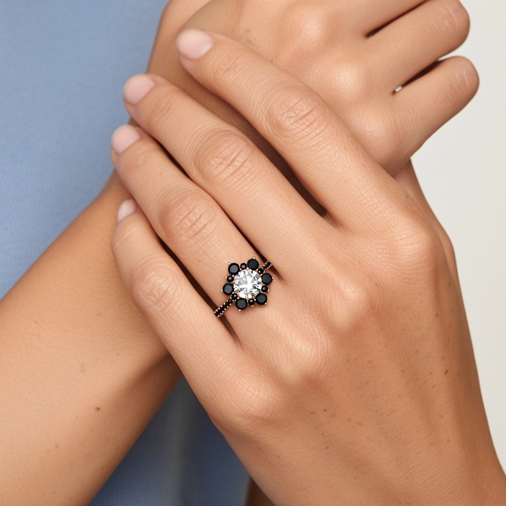 Empfind Redondo 1.20ct Circonio cúbico Anillo de Compromiso