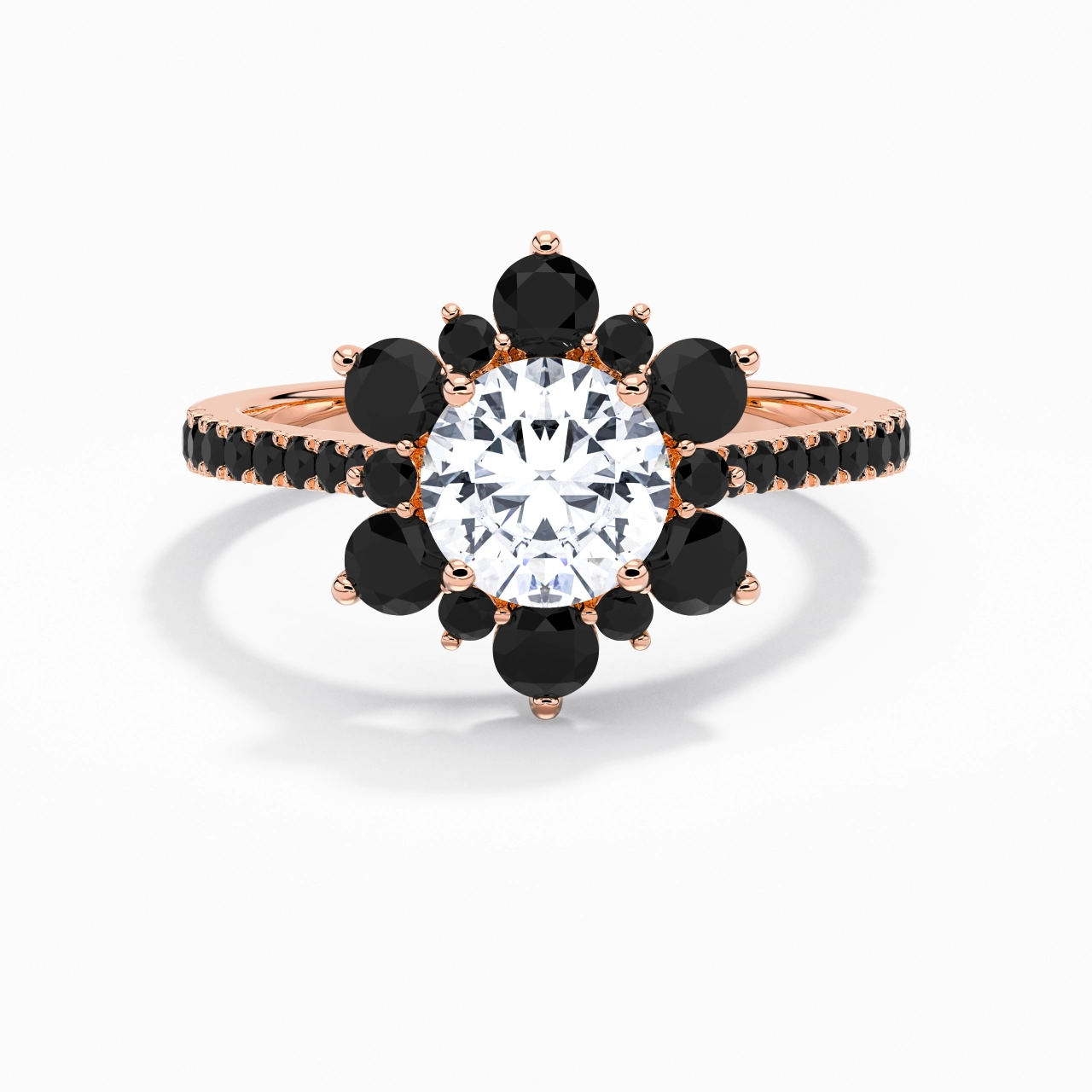 Gracieux Rond 1.20ct Zircon cubique Bague de fiançailles