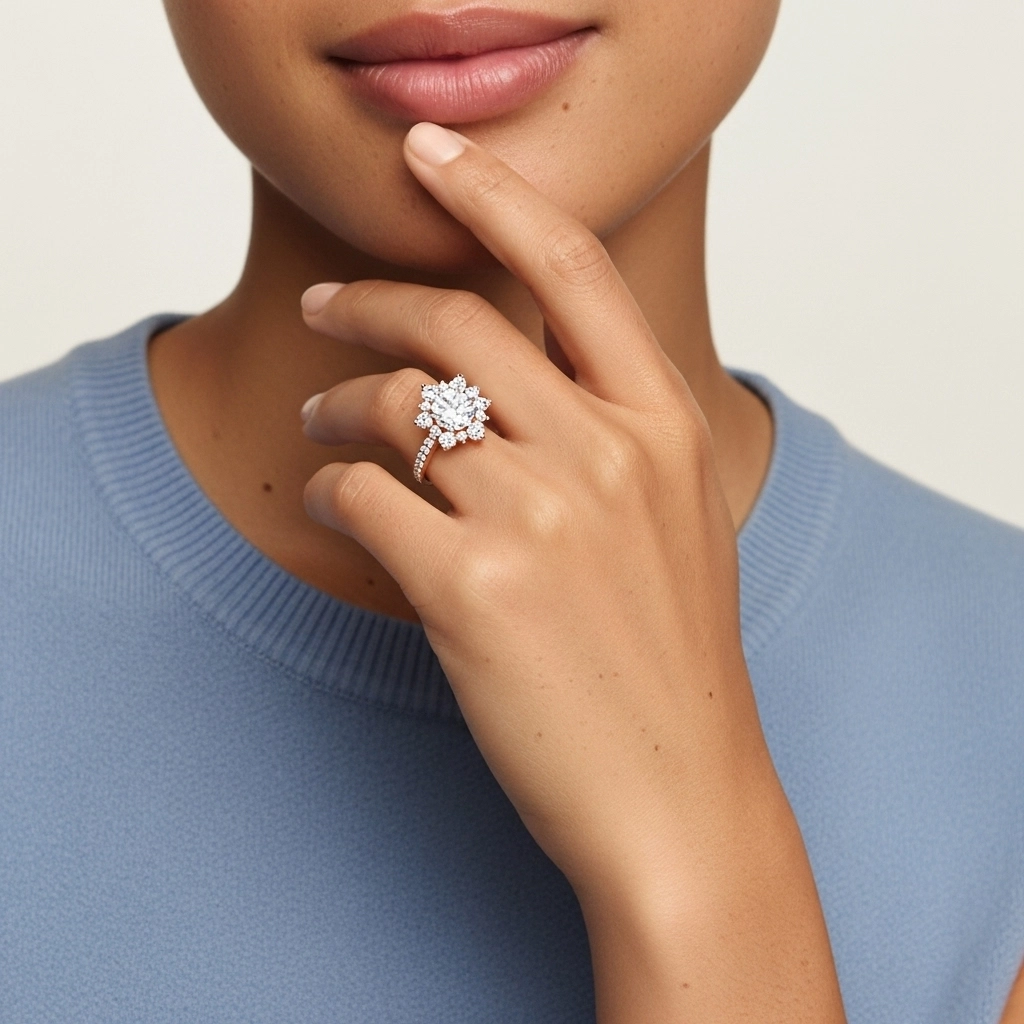 Graceful Round 1.20ct Moissanite Engagement Ring