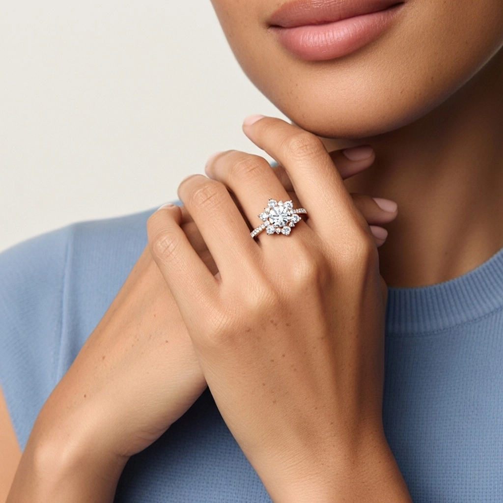 Graceful Round 1.20ct Moissanite Engagement Ring