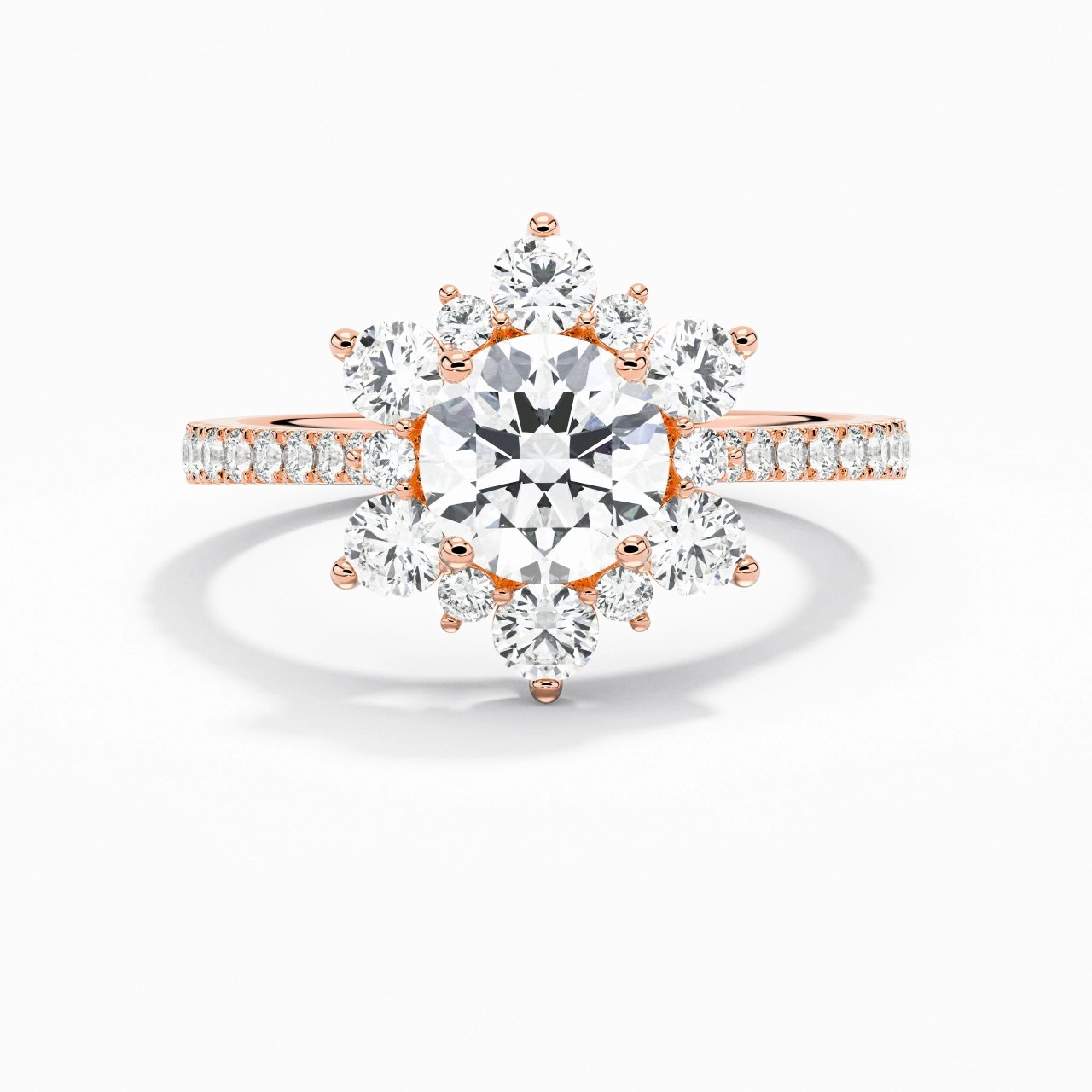 18K Rose Gold Moissanite Engagement Ring