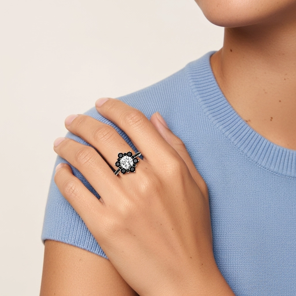 Empfind Redondo 1.20ct Circonio cúbico Anillo de Compromiso