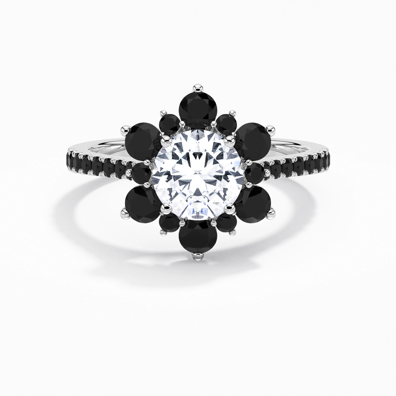 Gracieux Rond 1.20ct Zircon cubique Bague de fiançailles
