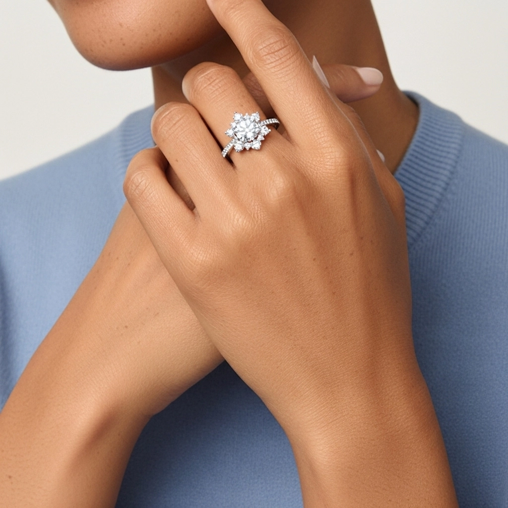 Graceful Round 1.20ct Moissanite Engagement Ring