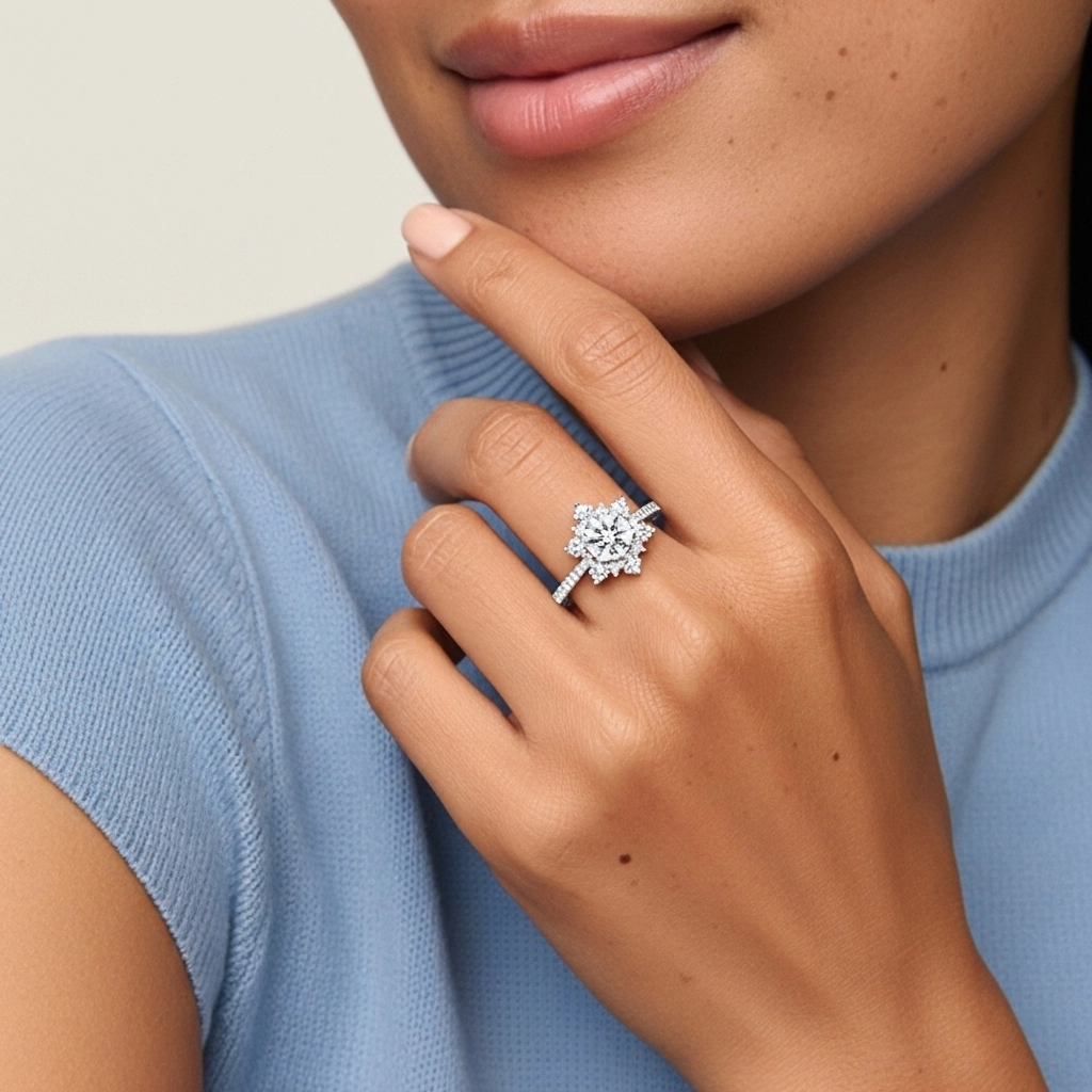 Graceful Round 1.20ct Moissanite Engagement Ring