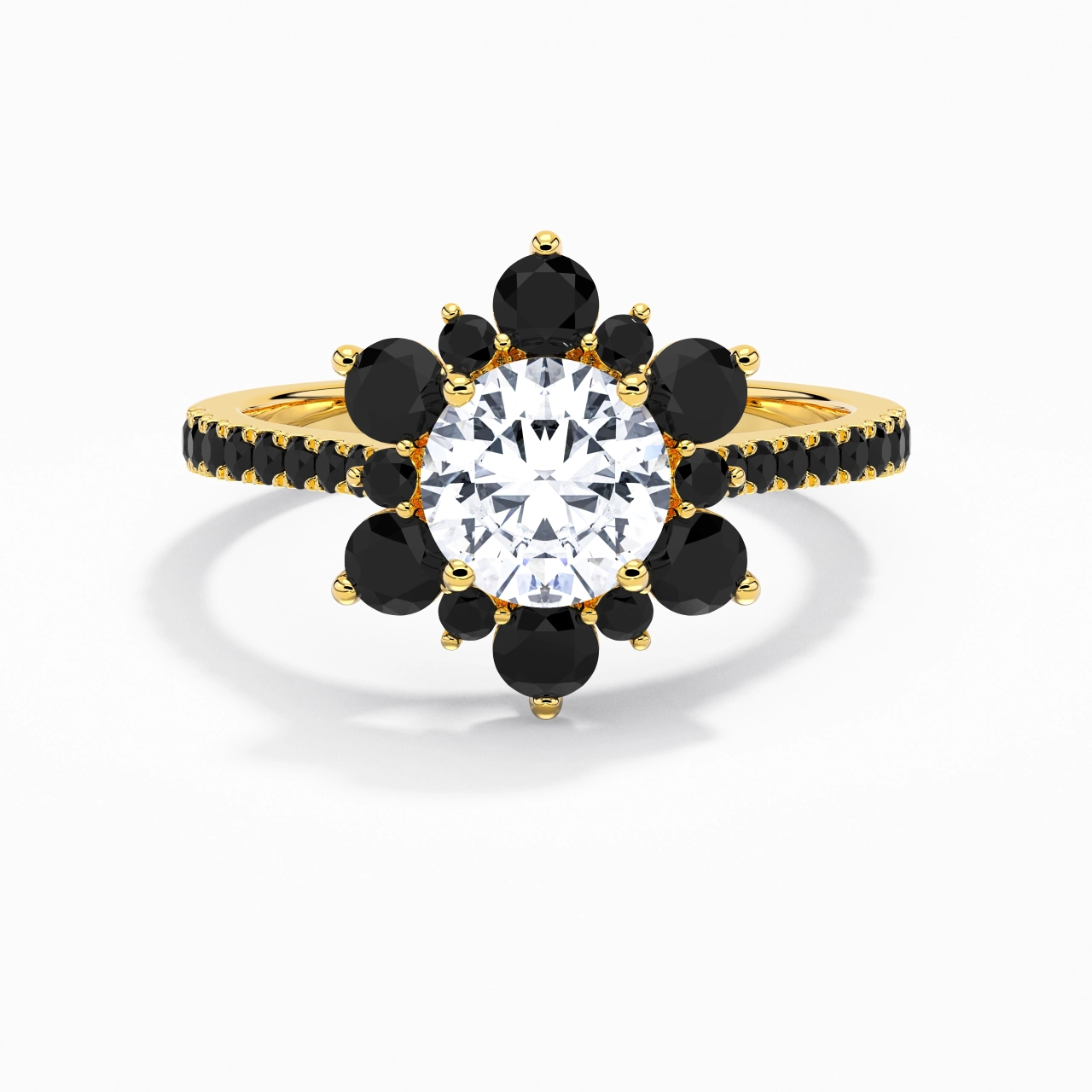 Gracieux Rond 1.20ct Zircon cubique Bague de fiançailles