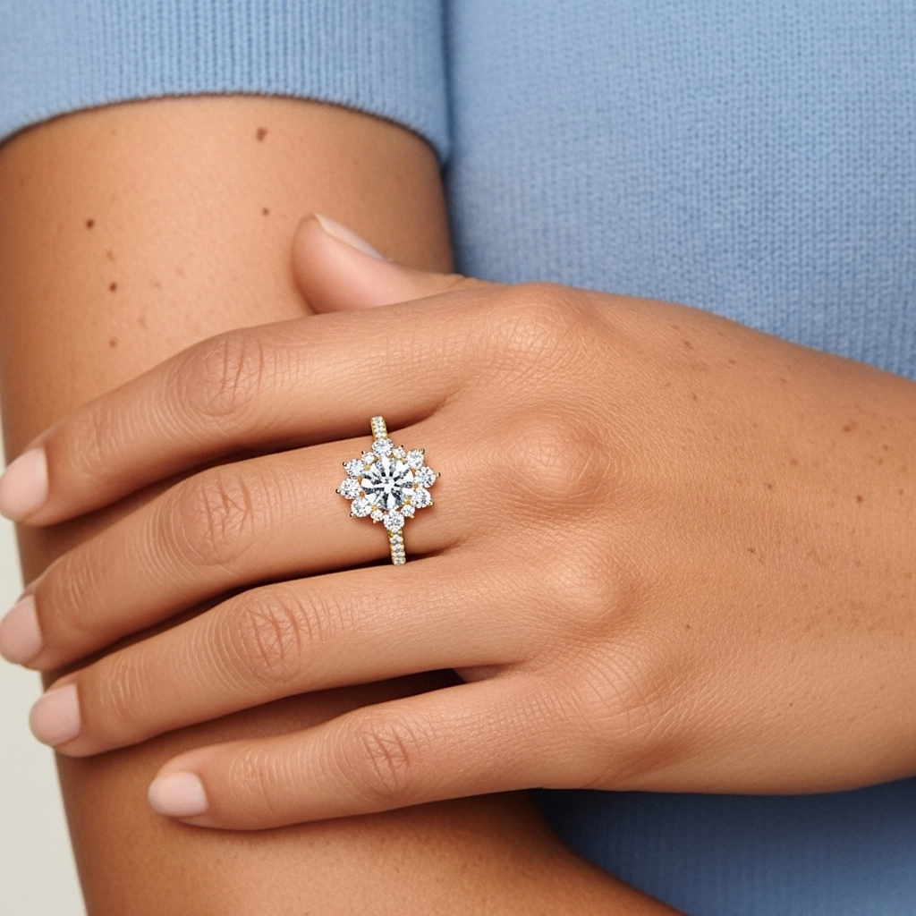 Graceful Round 1.20ct Moissanite Engagement Ring