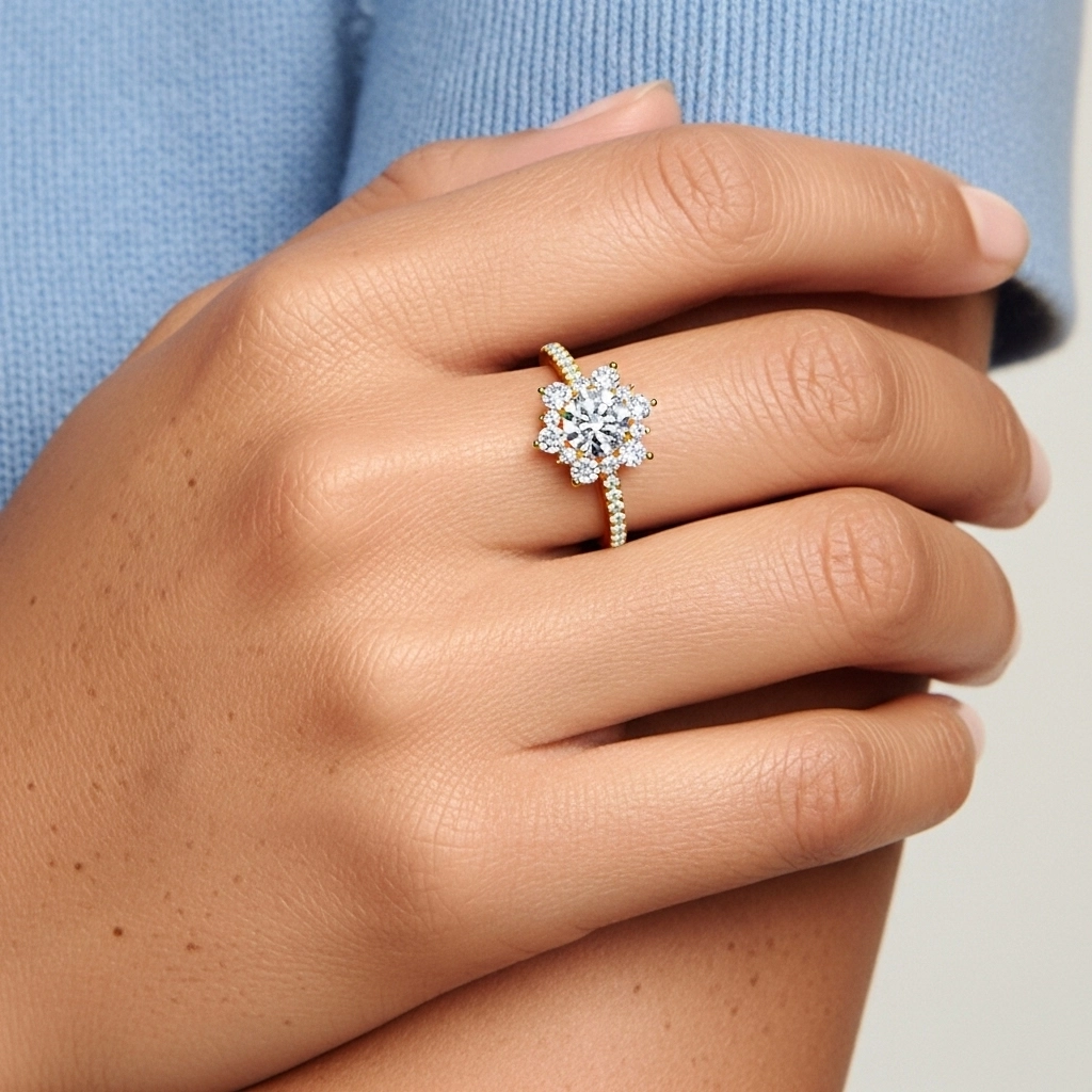 Graceful Round 1.20ct Moissanite Engagement Ring