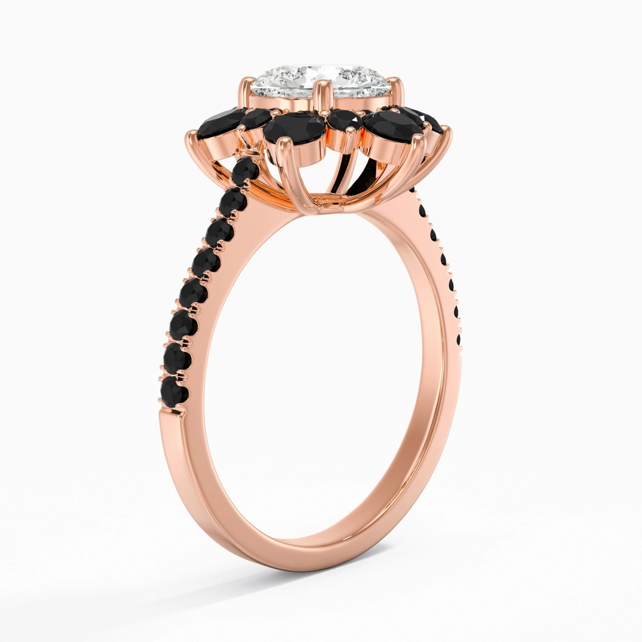 Gracieux Rond 1.20ct Zircon cubique Bague de fiançailles