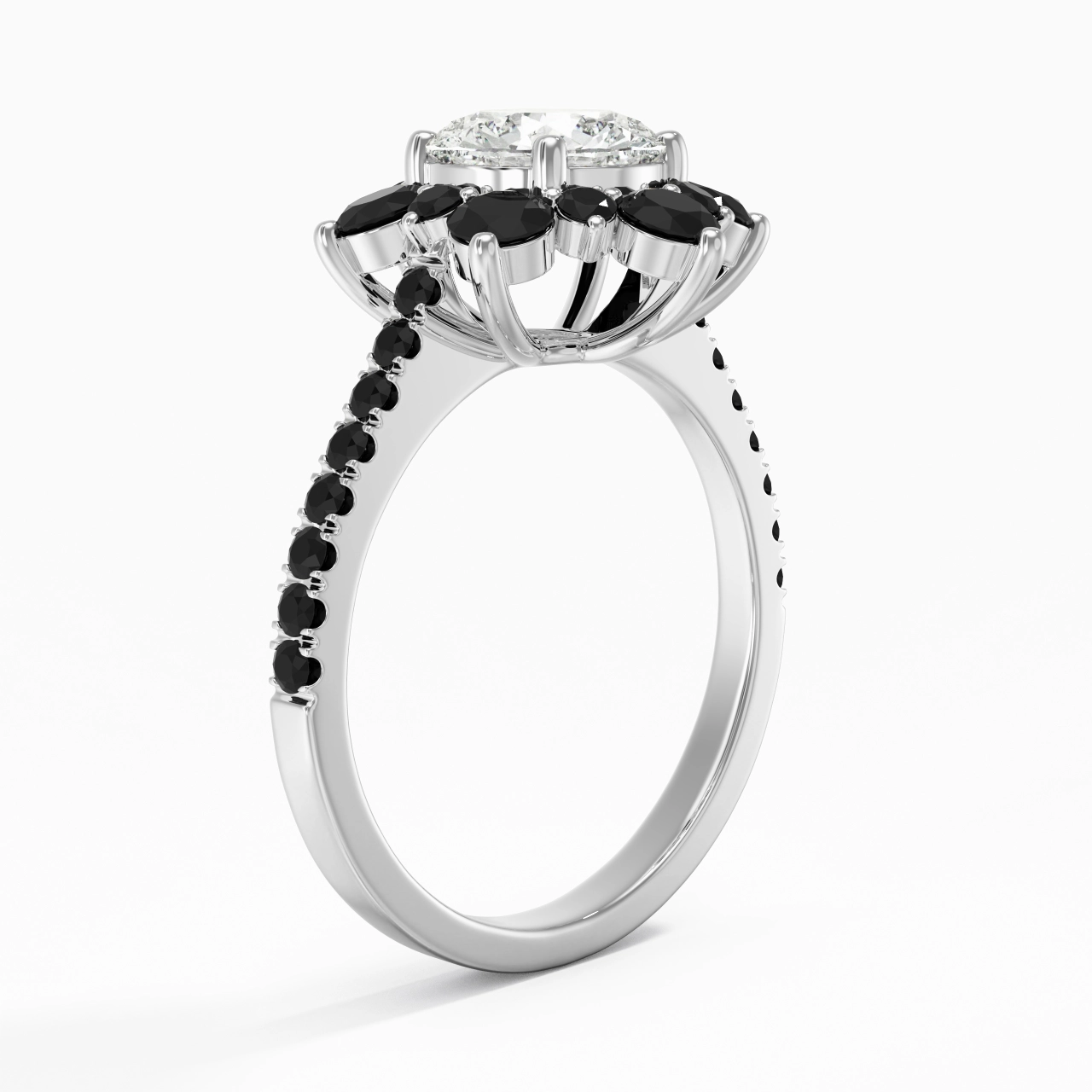 Gracieux Rond 1.20ct Zircon cubique Bague de fiançailles