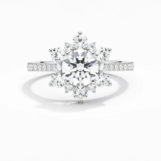 18K White Gold Moissanite Engagement Ring