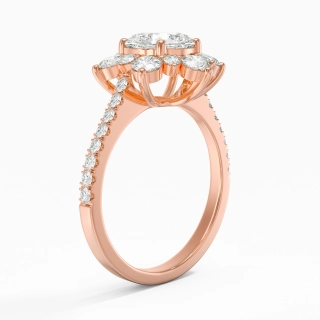 18K Rose Gold Moissanite Engagement Ring