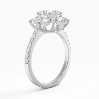 18K White Gold Moissanite Engagement Ring