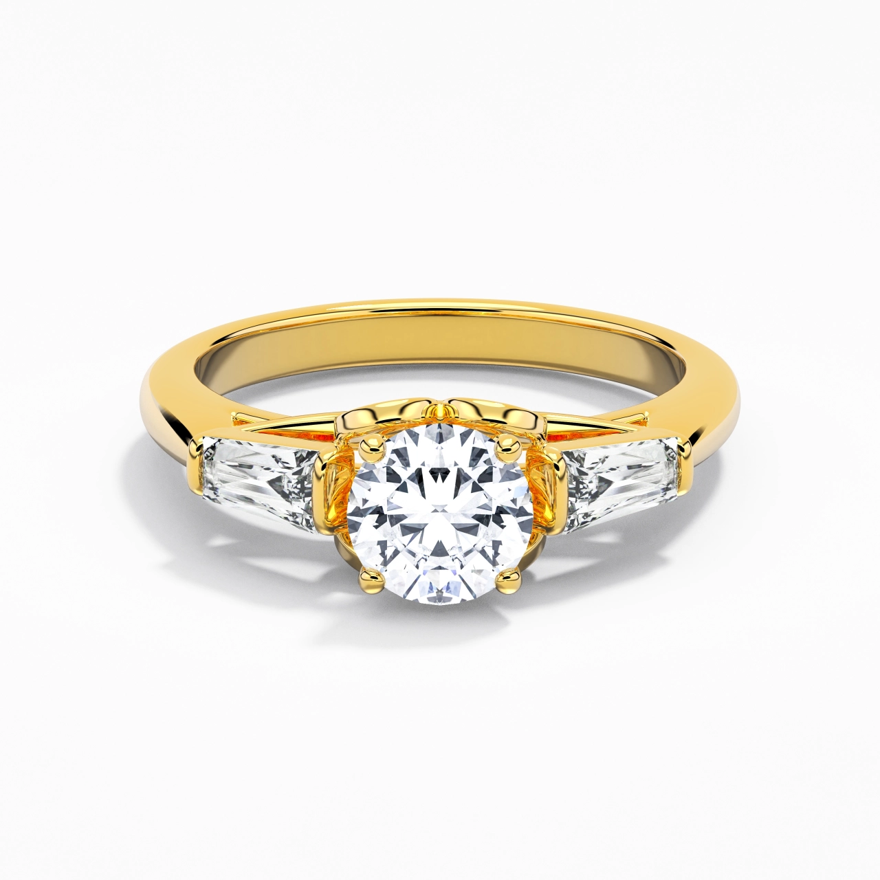 Or jaune 18 carats Plaqué Glorieux Bague de fiançailles