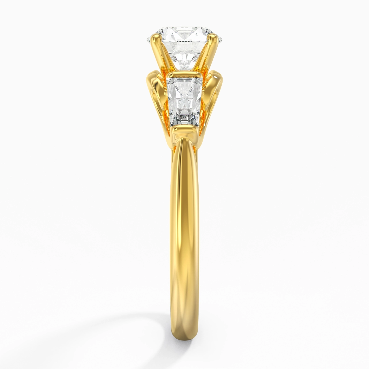 Or jaune 18 carats Plaqué Glorieux Bague de fiançailles