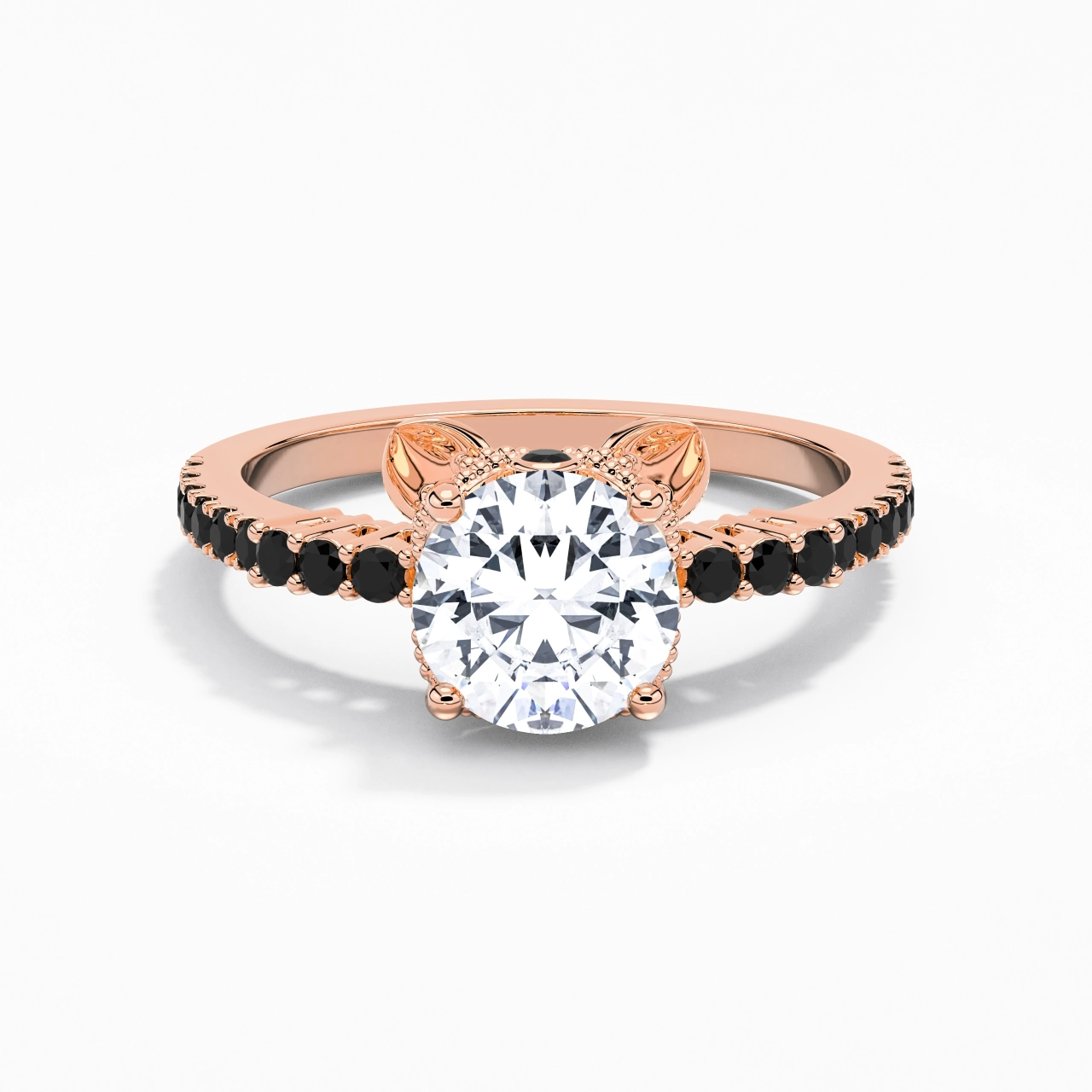 Unique Rond 1.50ct Zircon cubique Bague de fiançailles
