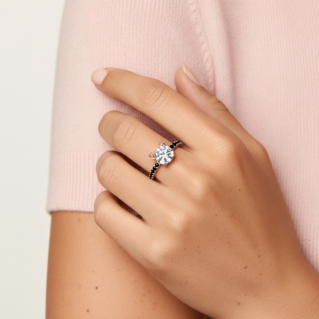 Unique Round 1.50ct Cubic Zirconia Engagement Ring