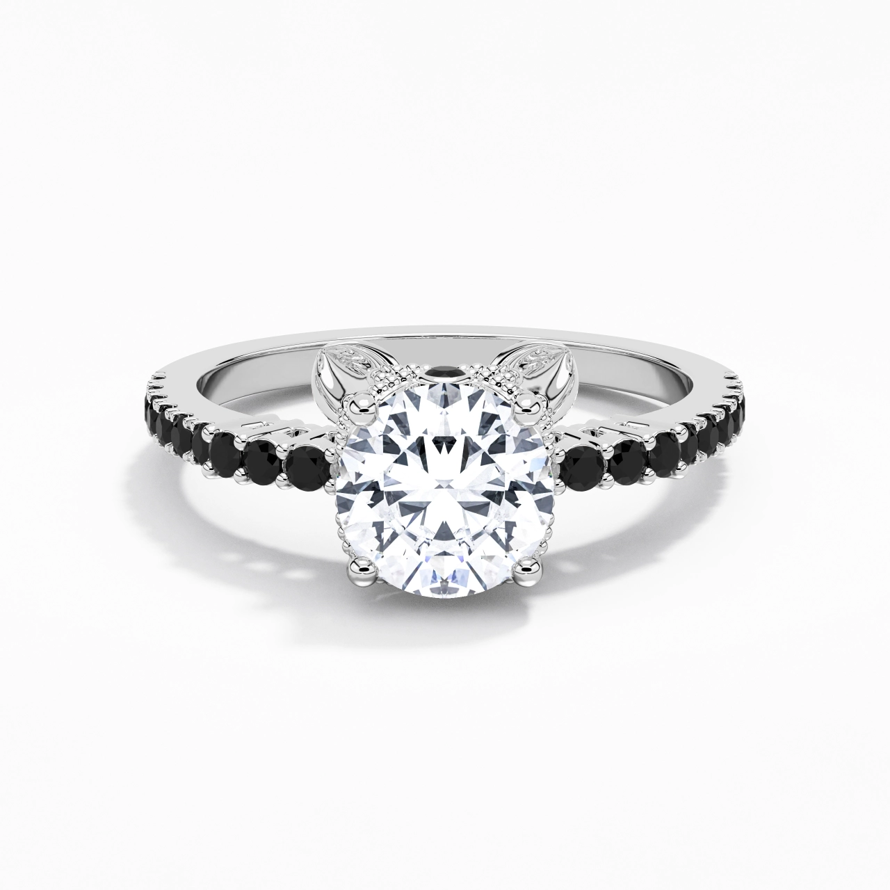 Unique Rond 1.50ct Zircon cubique Bague de fiançailles