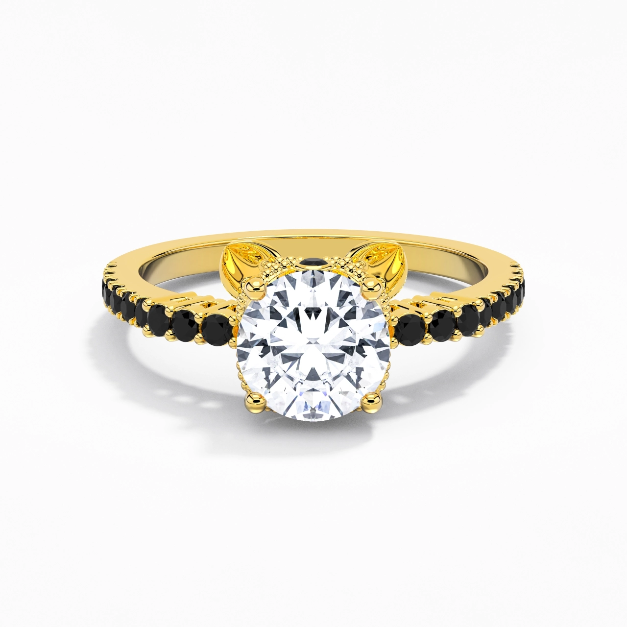 Unique Rond 1.50ct Zircon cubique Bague de fiançailles