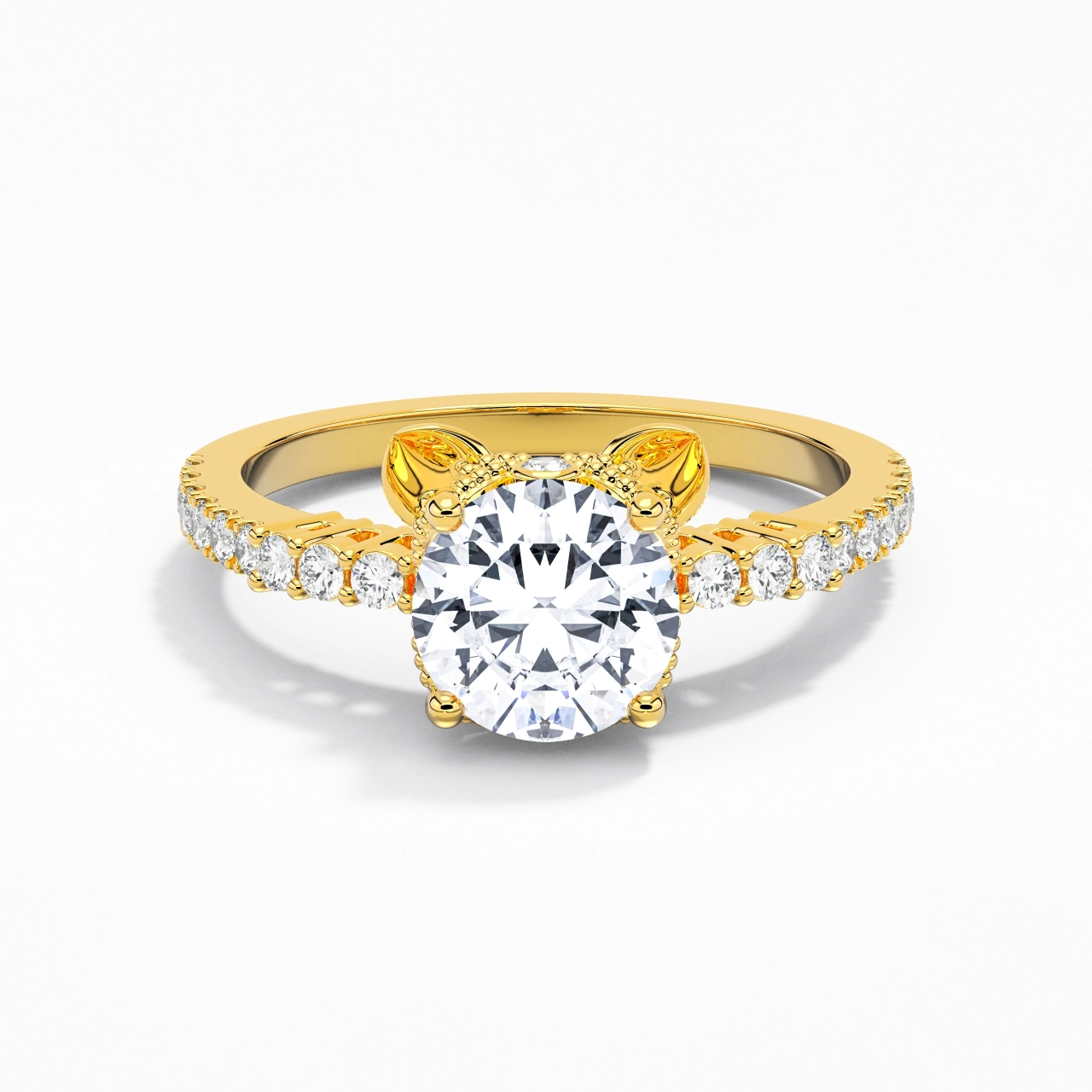 1.50ct Moissanite Engagement Ring 14K Gold