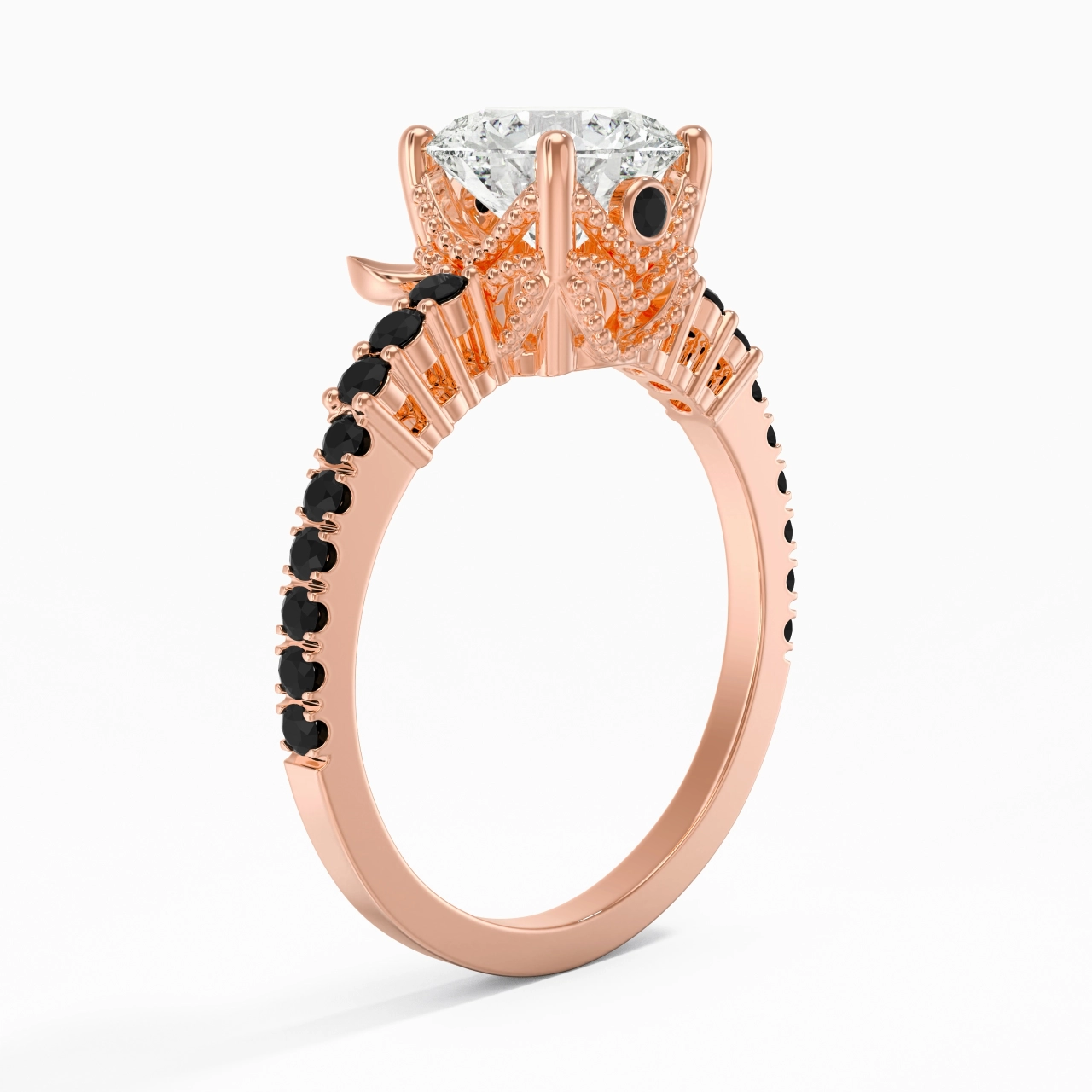 Unique Rond 1.50ct Zircon cubique Bague de fiançailles