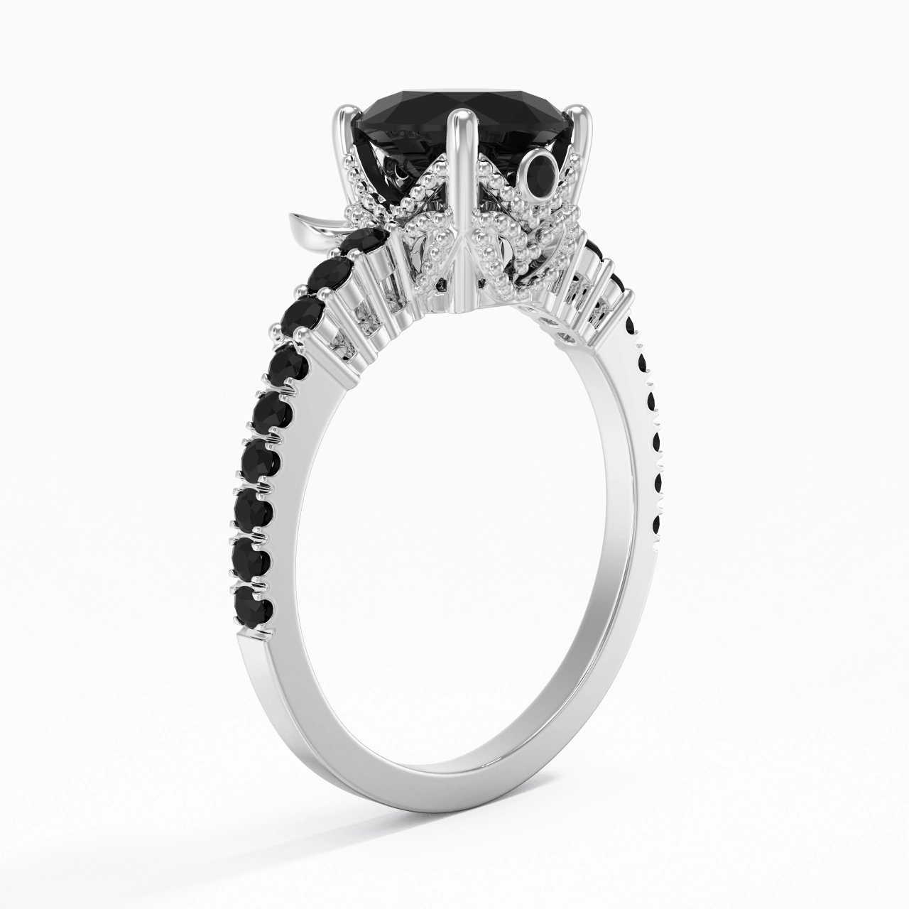 Unique Rond 1.50ct Zircon cubique Bague de fiançailles