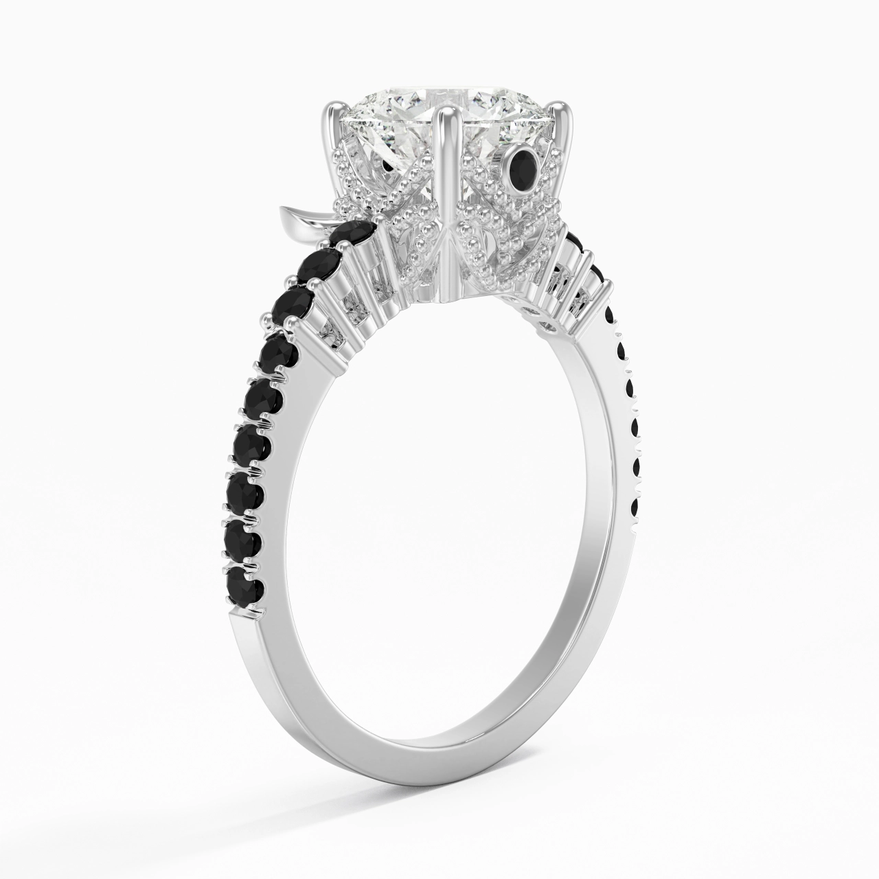 Unique Rond 1.50ct Zircon cubique Bague de fiançailles