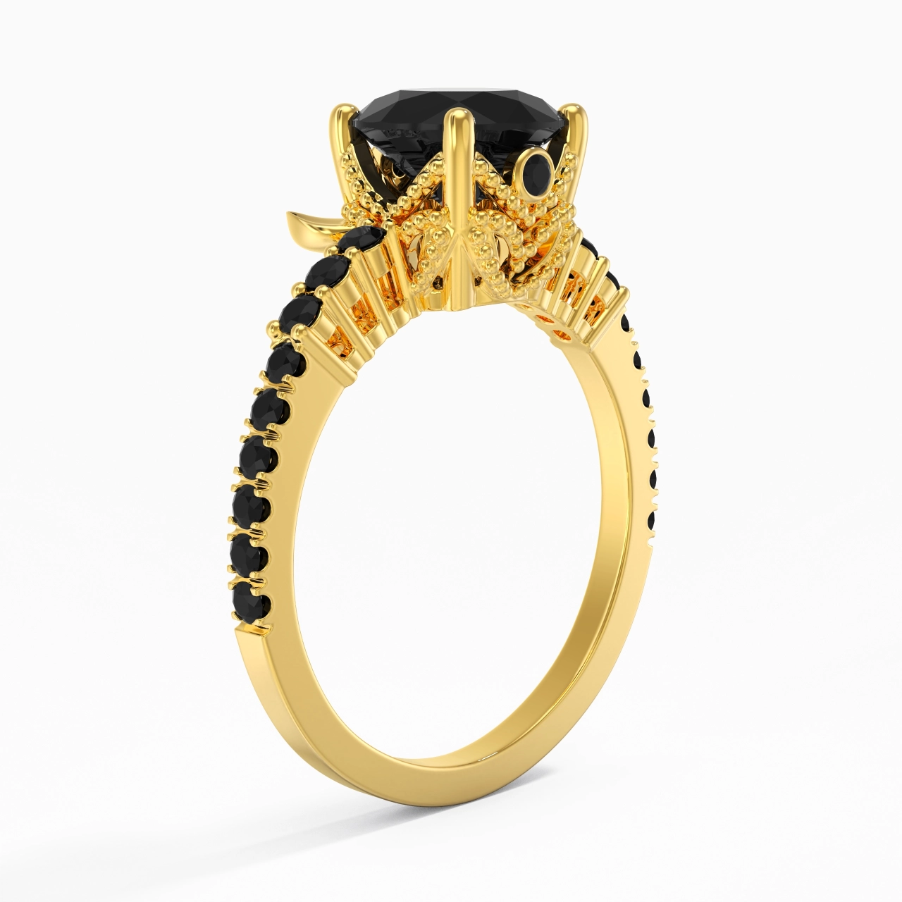 Unique Rond 1.50ct Zircon cubique Bague de fiançailles