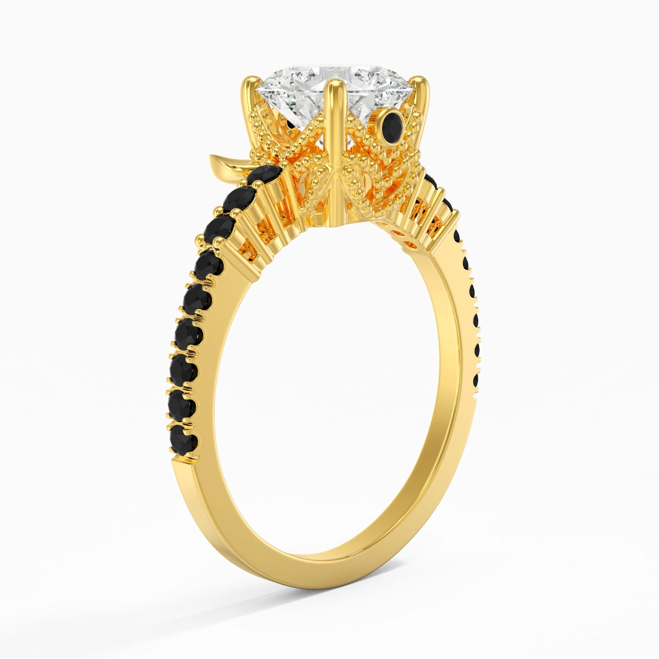 Unique Rond 1.50ct Zircon cubique Bague de fiançailles